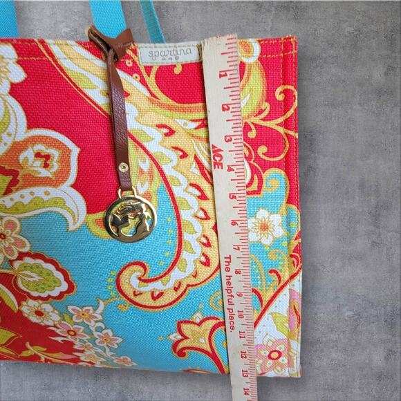 SPARTINA 449 Fiddlers Cove Market Tote Bag Linen Paisley Travel Handbag Shopping - Picture 14 of 14